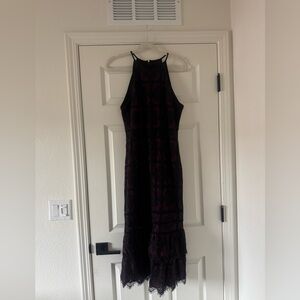 Banana Republic Black and Purple Maxi Dress